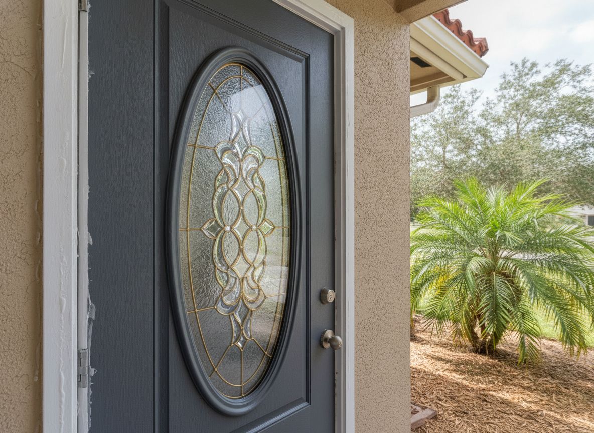 Fiberglass entry door detail