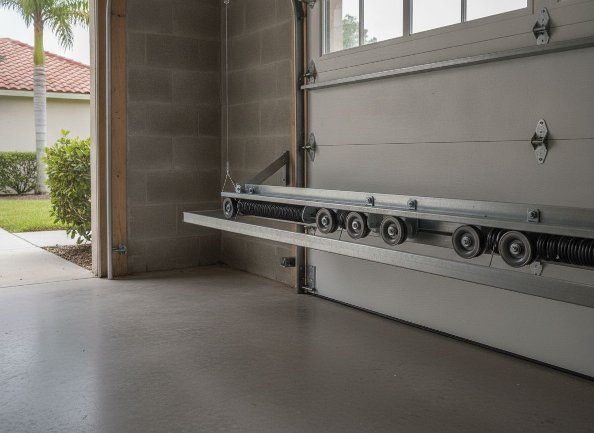 Garage door track and hardware detail