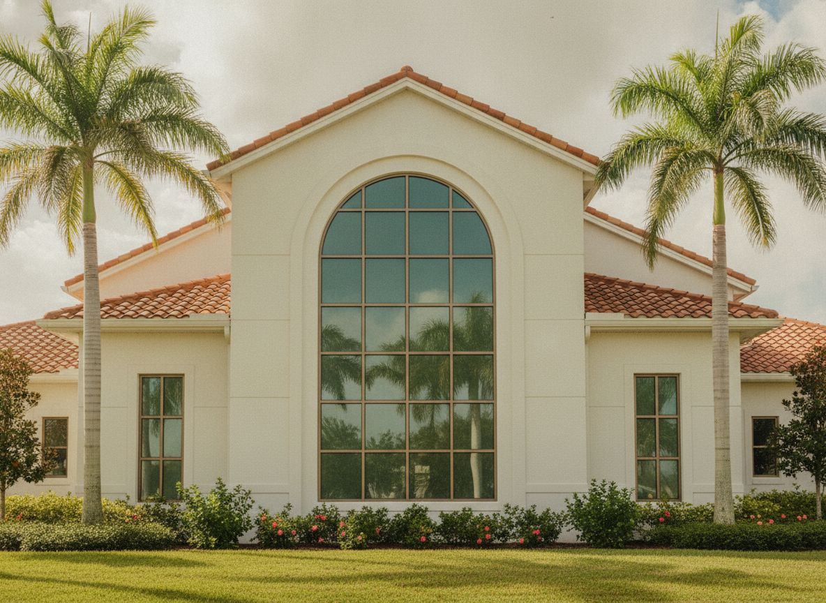 Church building window installation