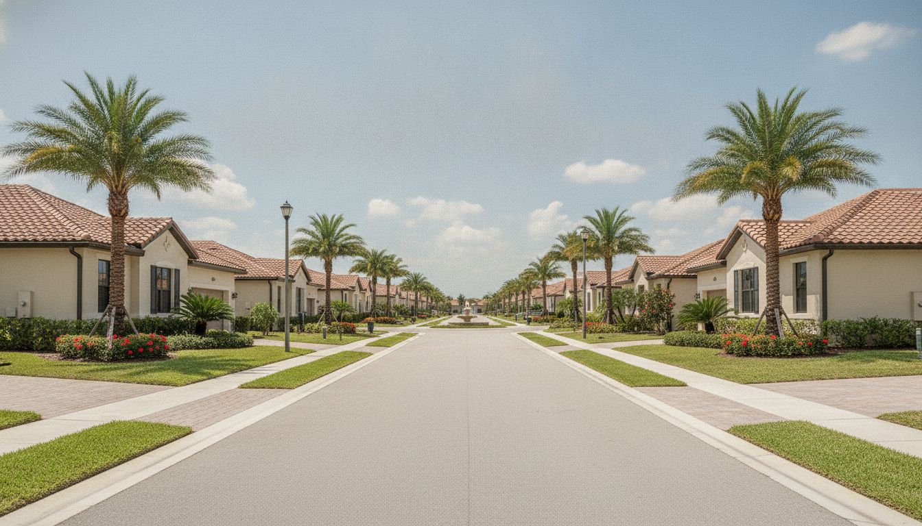 Community of Central Florida homes with matching impact windows